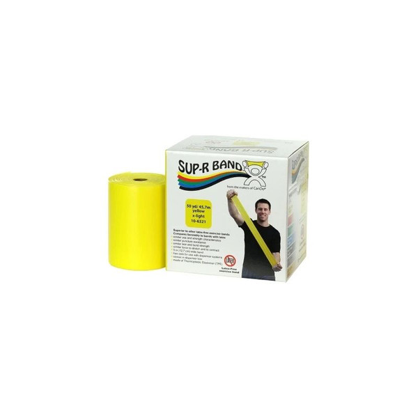 Fabrication Enterprises - Sup-R Band - 106321 - Exercise Resistance Yellow 5 Inch X 50 Yard Light - Each