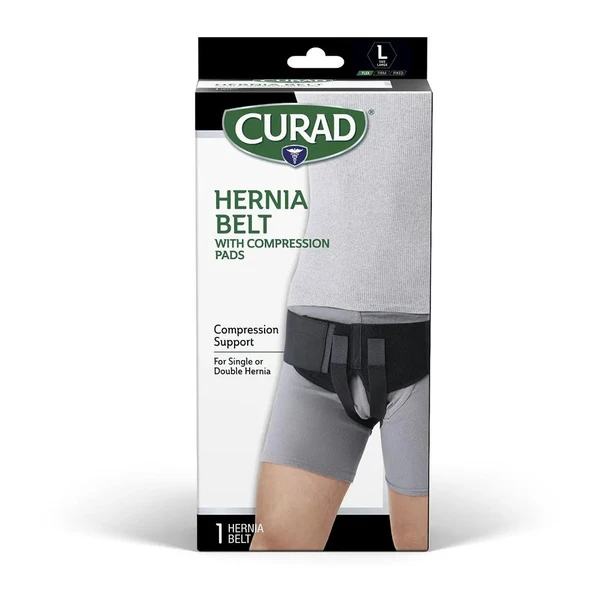 Medline - Curort224L - Belt,Hernia,Black, Elastic,Retail,L - Case/4
