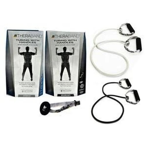 Hygenic - Thera-Band - 13080 - Theraband Tubing With Soft Handles And Door Anchor, Intermediate, Black. - Each