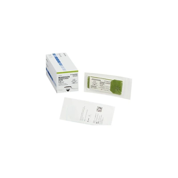 Mckesson - S662Gx - Nonabsorbable Suture With Needle Nylon C - 13 3/8 Circle Reverse Cutting Size 4 - 0 Monofilament - Box/1