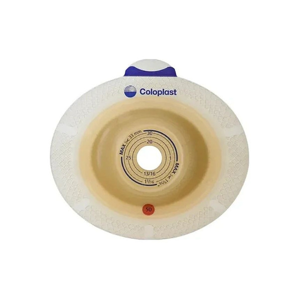 Coloplast - Sensura Flex Xpro - 11027 - Ostomy Barrier Precut Extended Wear Double Layer Adhesive 50 Mm Flange Red Code System 1 - 1/8 Inch Opening - Box/5