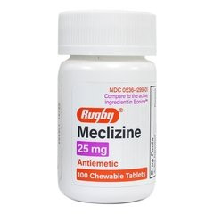 Major Pharmaceuticals - Rugby - 00536129901 - Nausea Relief 25 Mg Strength Chewable Tablet  Bottle - Bottle/1