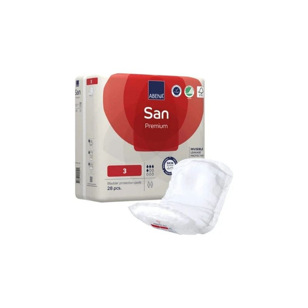 Abena - 1000021304 - North America Bladder Control Pad San Premium 4.3 X 12.9 Inch Light Absorbency Fluff / Polymer Core Size 3 - Case/196