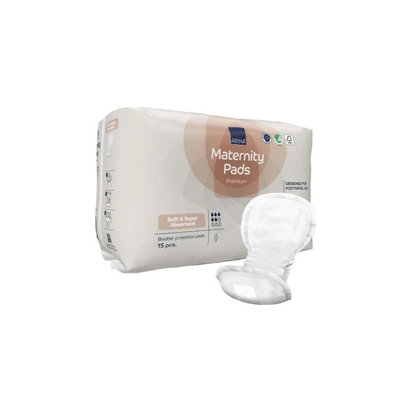 Abena - 1000022654 - North America - Maternity Bladder Control Pad 7.8 X 16.5 Inch Moderate Absorbency Fluff / Polymer Core One Size Fits Most - Case/270