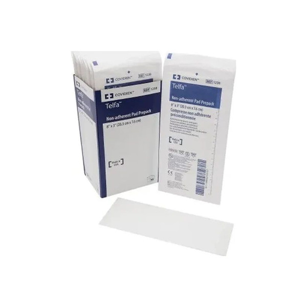 Cardinal Health - Covidien - 1238 - Medtronic / Non - Adherent Dressing Telfaouchless Cotton 3 X 8 Inch Sterile - Case/600