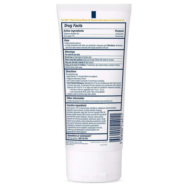 Loreal - 60600051491 - Cerave, Lotion Sun Body Spf50 5Oz - Each