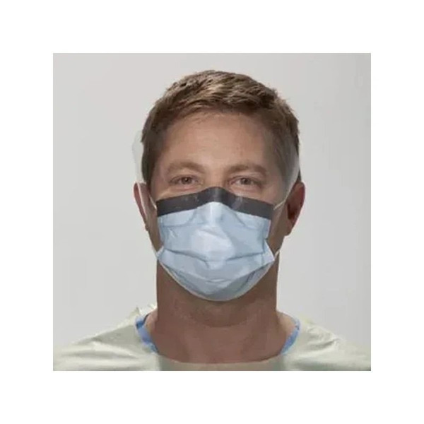Halyard Health - 00146 - Fluidshield Fog - Free Procedure Mask With Earloops Wraparound Visor Blue 25 - Pkg 4 Cs - 60 Plt - Us Only - Box/1