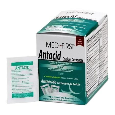 Medique Products - Medi-First - 80233 - Antacid 420 Mg Strength Chewable Tablet - Box/1
