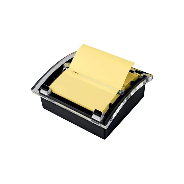 3M - Mmm-Ds330Bk - Clear Top Note Dispenser, For 3 X Pads, Black, Includes 50 - Sheet Pad Of Canary Yellow - Each