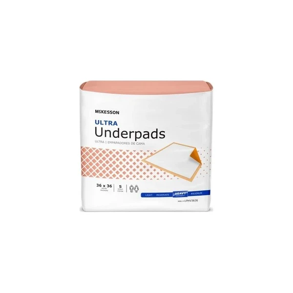Mckesson - Ultra - Uphv3636 - Disposable Underpad 36 X Inch Fluff / Polymer Heavy Absorbency - Bag/5