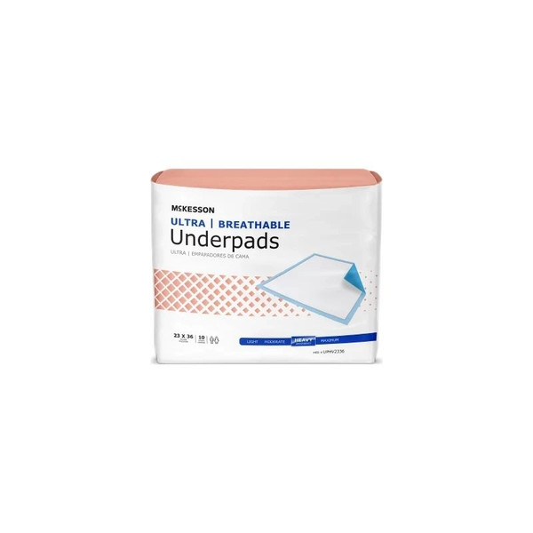 Mckesson - Ultra Breathable - Uphv2336 - Disposable Underpad 23 X 36 Inch Fluff / Polymer Heavy Absorbency - Bag/10