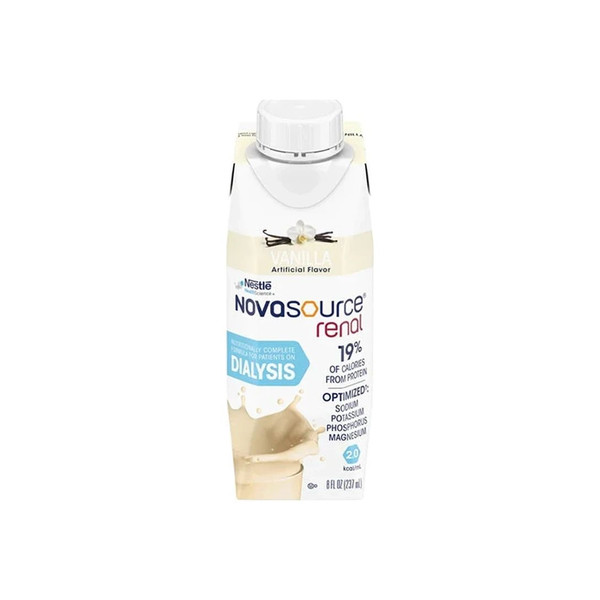 Nestle - 4390030609 - Novasource Renal, Vanilla, 8 Fl Oz Tetra Prisma With Convenient Reclosable Cap 475 Calories Per 237Ml, Lactose - Free, Gluten - Free. - Case/24