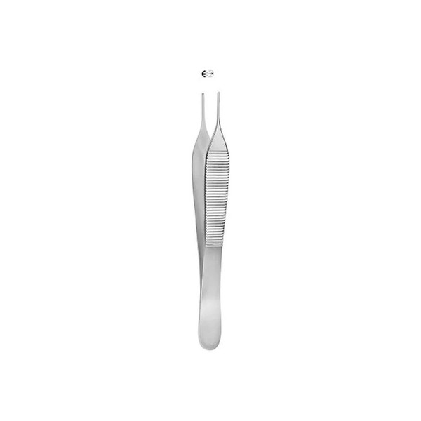 Mckesson - 43-1-773 - Argent Tissue Forceps Adson 4 - 3/4 Inch Length Surgical Grade Stainless Steel Nonsterile Nonlocking Thumb Handle Straight 2 X 3 Teeth - Each