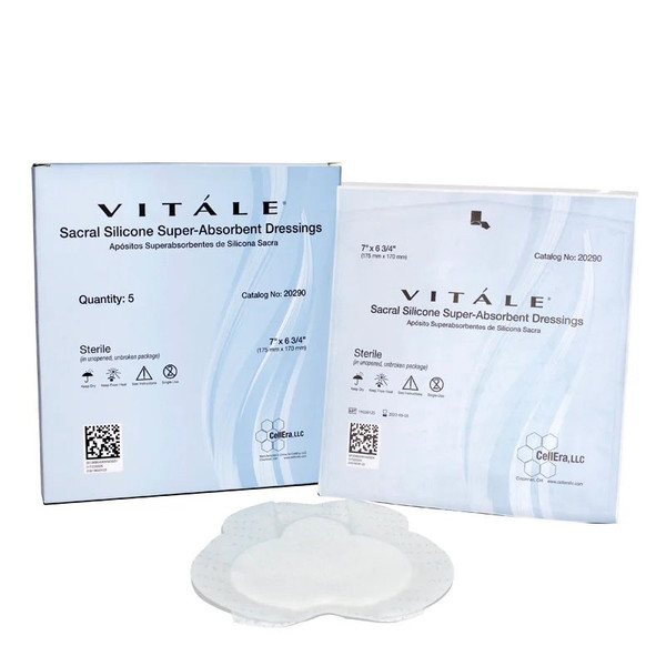 Cellera - Vital Remedy - 20290 - Vitale Sacral Silicone Super-Absorbent Dressings, 7 X 6.75 