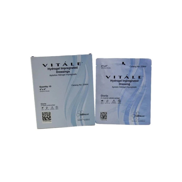 Cellera - Vital Remedy - 23844 - Vitale Hydrogel Impregnated Dressing With Zinc, 4" X 4". - Box/10