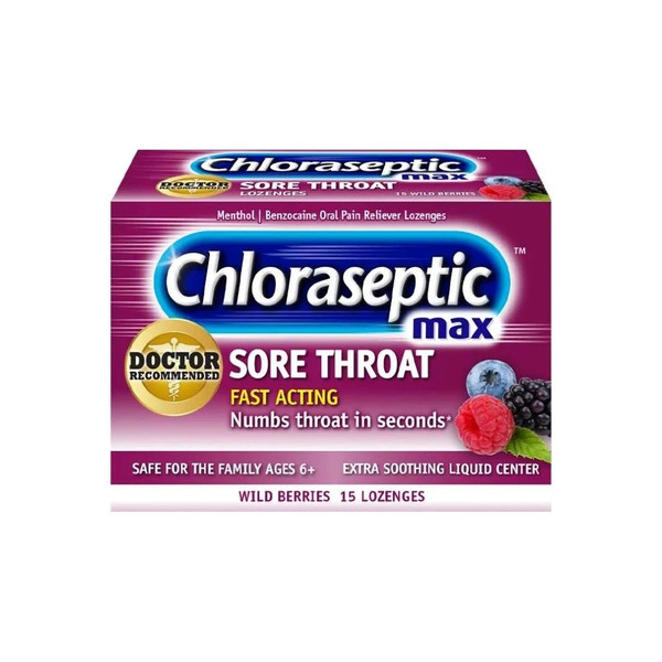 Medtech Laboratories - Dramamine - 678112017468 - Chloraseptic Max, Wild Berries, Sore Throat Lozenges, 15 Ct. - Each