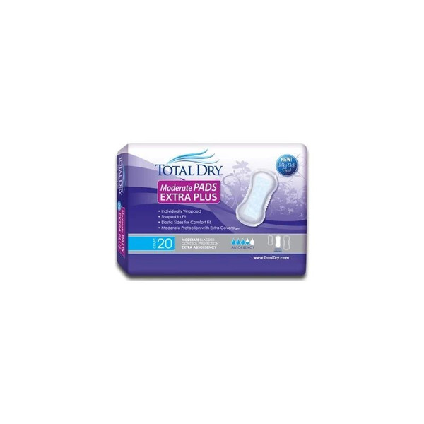 Secure Personal Care Products - Totaldry - Sp1563 - Bladder Control Pad 13 - 3/4 Inch Length Moderate Absorbency Polymer Core Regular - Bag/20
