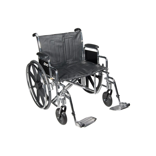 Drive Devilbiss Healthcare - Std26Ecdfa-Sf - Medical Sentra Ec Heavy Duty Extra Wide Wheelchair, Detachable Full Arms, Swing Away Footrests, Seat - Cv/1