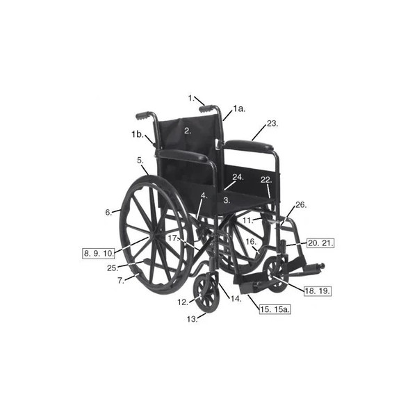 Drive Devilbiss Healthcare - Stds4S4501 - Medical Pushhandle,Silversportw/Folddownback,1E - Each