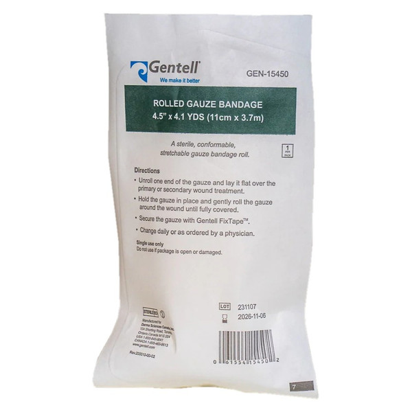 Gentell - Gen15450 - Gentell Rolled Gauze, 4.5" X 4.1 Yd - BX/30