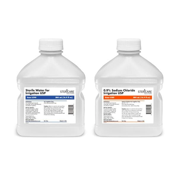 Nurse Assist - 6390 - Nurse Assist Usp Sterile Water For Irrigation, Square Bottle, Break Band Cap, 500 Ml - Replaces We6290 - EA/1