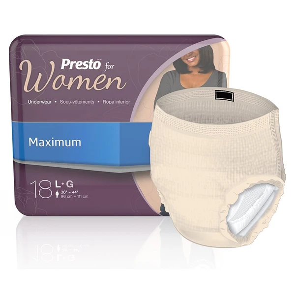 Drylock Technologies Ltd - Aub25040W - Presto Discreet Underwear Maximum Absorbency Women S Large - CA/72