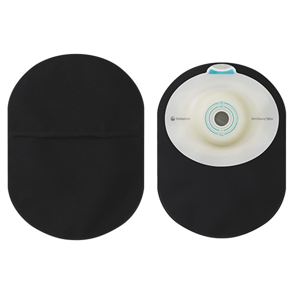 Coloplast - Sensura Mio - 19551 - 1 Piece Closed Pouch Deep Convex Midi Black With Inspection Window Cut To Fit 3/8 7/8 - Bx/10