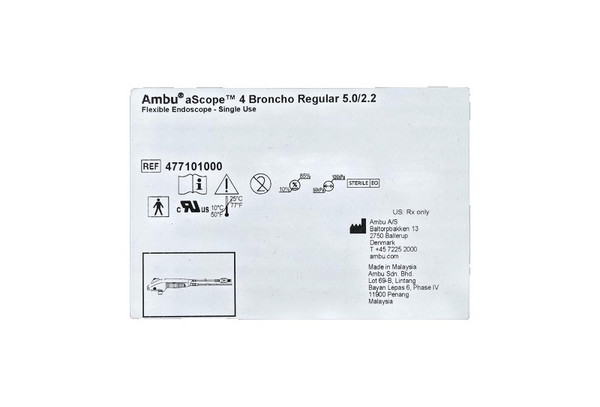 Ambu - 477101000 - Ascope 4 Broncho Regular 5.0/2.2 Flexible Endoscope - Single Use - Each