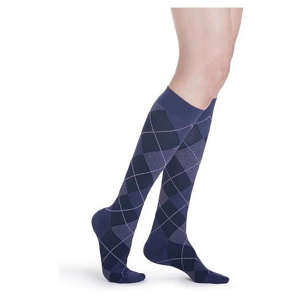 Sigvaris - 143Cb46 - Microfiber Shades For Women Calf, 15 - 20, Closed, Argyle