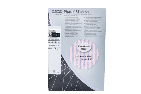 Bard Rochester - 1200011 - Bard St Phasix St Mesh A Resorbable Mesh With A Resorbable Hydrogel Coating 11Cm/4.5" - Each