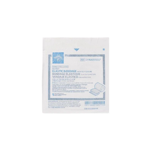 Medline - Matrix Fitness - Dynj05155Lf - Elastic Bandage 4 Inch X 10 Yard Double Hook And Loop Closure Natural Sterile Medium Compression