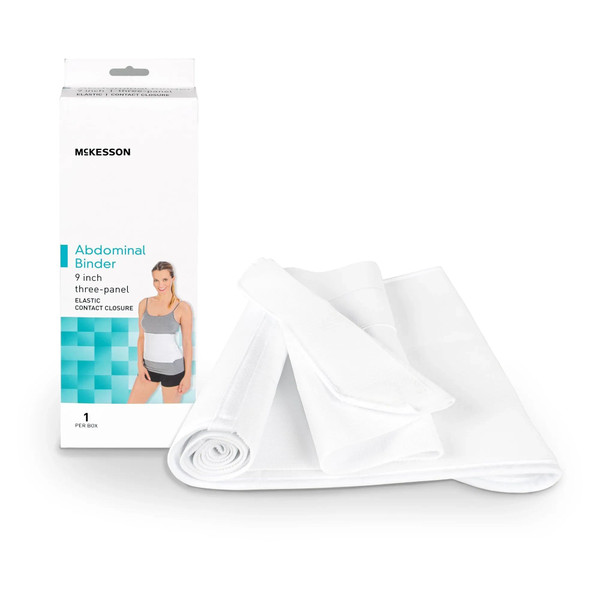 Mckesson - 155-79-89210 - Abdominal Binder Large / X - Hook And Loop Closure 62 To 74 Inch Waist Circumference 9 Height Adult