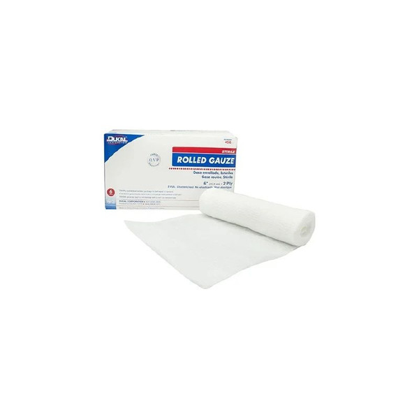 Dukal - 456 - Fluff Bandage Roll 6 Inch X 5 Yard 1 Per Pack Sterile 2 - Ply Shape