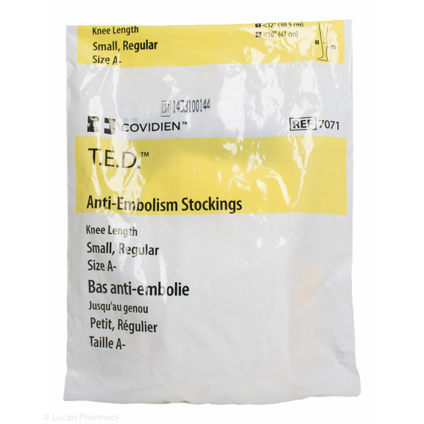 Cardinal Health - T.E.D. - 7480- - Embolism Stocking Knee High Medium Long White Inspection Toe 