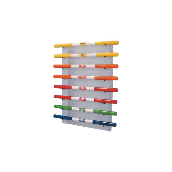 Fabrication Enterprises - Cando - 10-1642 - Wall Rack For Exercise Weight Bars, 8 Bar Horizontal (Fe101642)