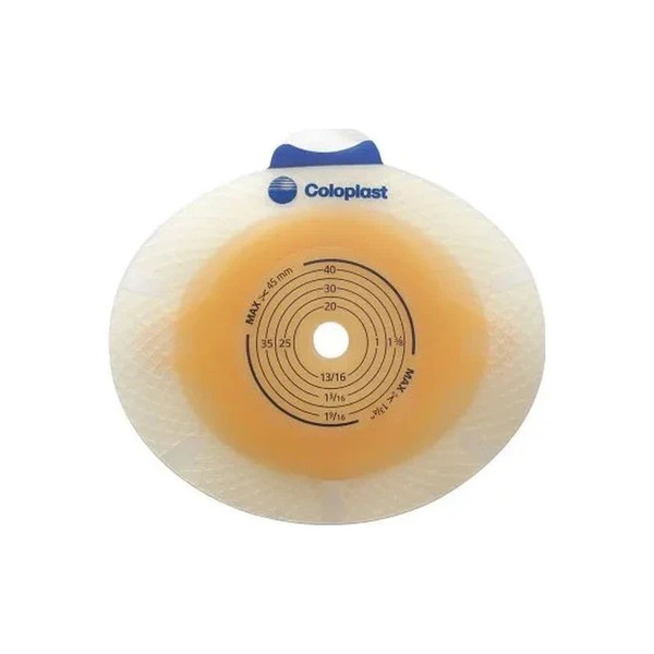 Coloplast - Sensura Click - 11041 - Ostomy Barrier Trim To Fit Standard Wear Double Layer Adhesive 70 Mm Flange Yellow Code System 5/8 - 2 - 1/16 Inch Opening