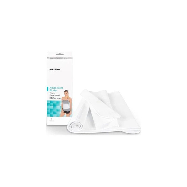 Mckesson - 155-79-89071 - Abdominal Binder Medium / Large Hook And Loop Closure 45 To 62 Inch Waist Circumference 9 Height Adult