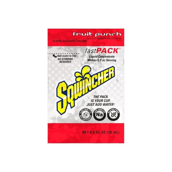 Kent Foods - Sqwincher Fast Pack - 159015305 - Oral Electrolyte Solution Fruit Punch Flavor 0.6 Oz.