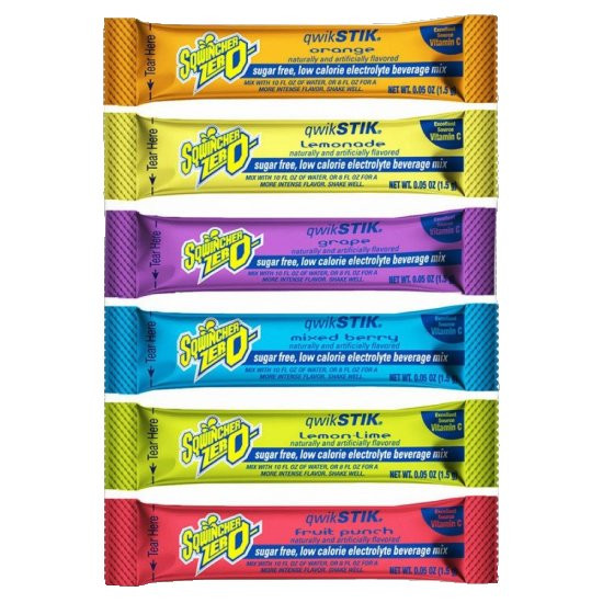 Kent Foods - Sqwincher Quik Stik Zero - 159060201 - Oral Electrolyte Solution Mixed Berry Flavor 0.6 Oz.
