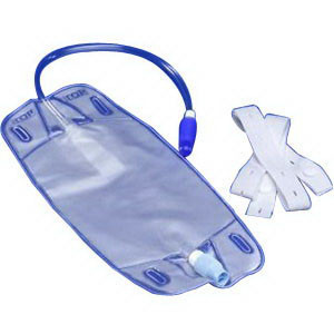 Cardinal Health - Dover - 3433- - Curity Urine Leg Bag With Anti-Reflux Valve, Pre-Attached 12 Extension Tube, 17 Oz, Medium 