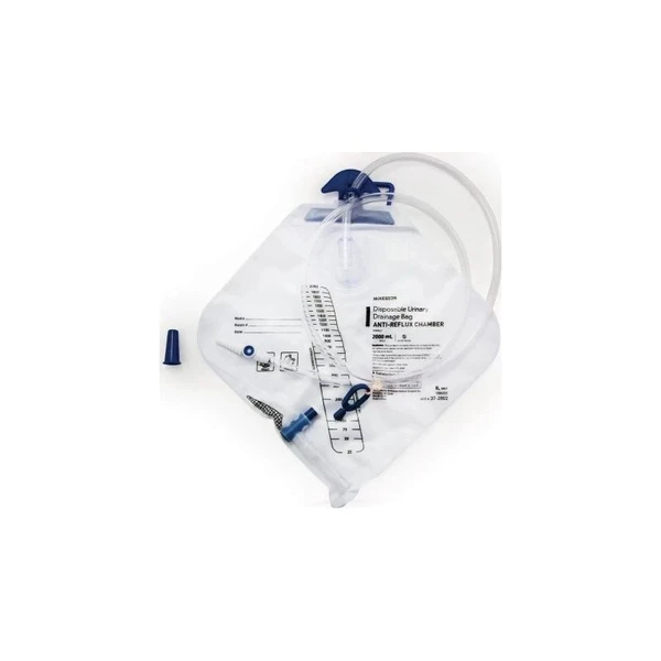 Mckesson - 37-2802 - Urinary Drain Bag Anti - Reflux Valve Sterile 2000 Ml Vinyl
