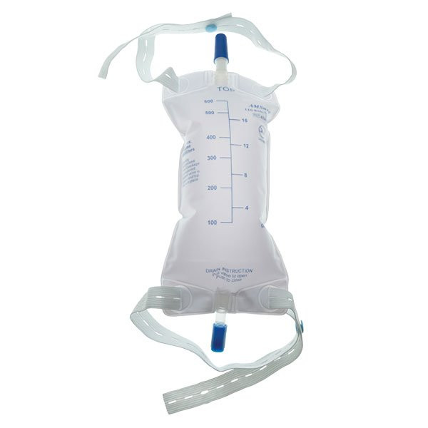 Amsino - Amsure - AS307N - Urinary Leg Bag With Anti-Reflux Valve, Push-Pull Drain, Sterile Fluid Path, 900 Ml, Vinyl 