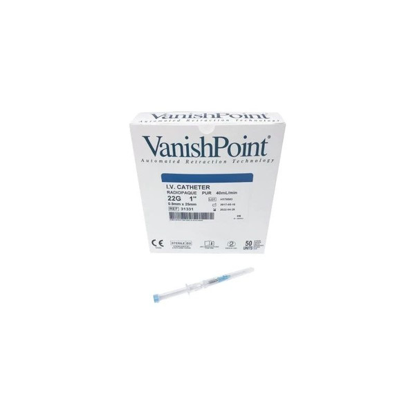 Retractable Technologies - Vanishpoint - 31331 - Peripheral Iv Catheter 22 Gauge 1 Inch Retracting Safety Needle