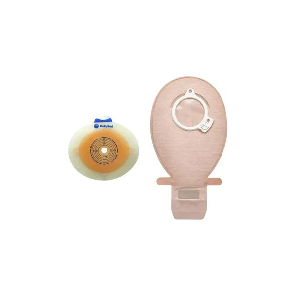 Coloplast - Sensura Click - 11032 - Ostomy Barrier Precut Standard Wear Double Layer Adhesive 60 Mm Flange Blue Code System 1 - 3/8 Inch Opening