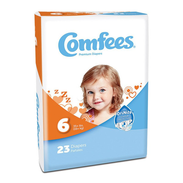 Attends Healthcare - Comfees - CMF-6 - Unisex Baby Diaper Size 6 Disposable Moderate Absorbency 