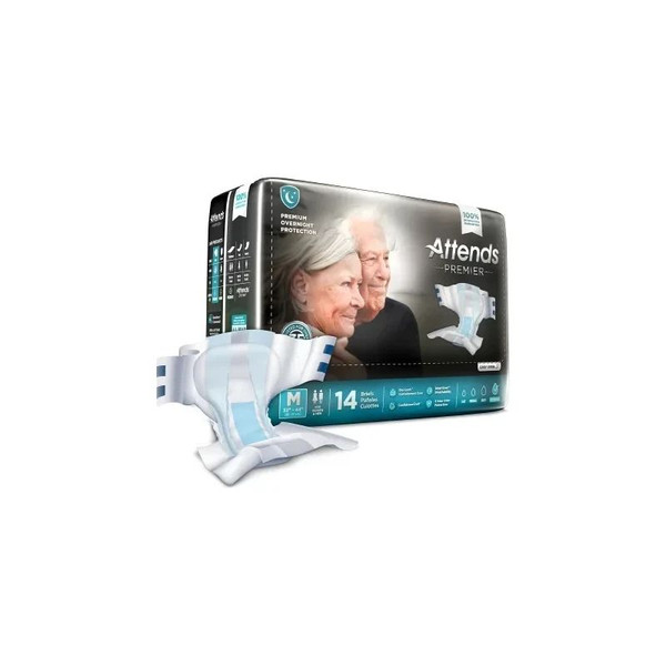Attends Healthcare - Premier - Ali-Br20 - Unisex Adult Incontinence Brief Medium Disposable Heavy Absorbency