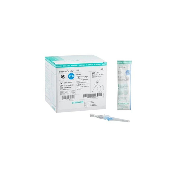 B. Braun - Introcan Safety - 4253540-02 - 425354002 - Catheter, Iv Sfty Pur22G .9X25Mm