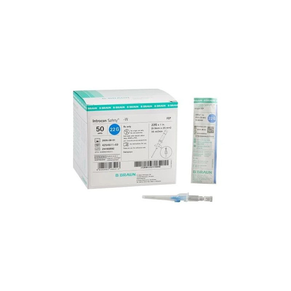 B. Braun - Introcan Safety - 4254511-02 - 425451102 - Catheter, Iv Fep 22G