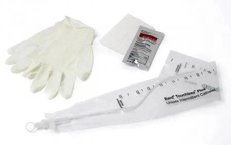 Bard Rochester - Touchless - 4A7044 - Intermittent Catheter Kit, Touchless Plus, Red Rubber, Unisex, Coude Tip, 1100Cc Collection Chamber, Pvi Swabs, Latex-Free Gloves, Underpad 