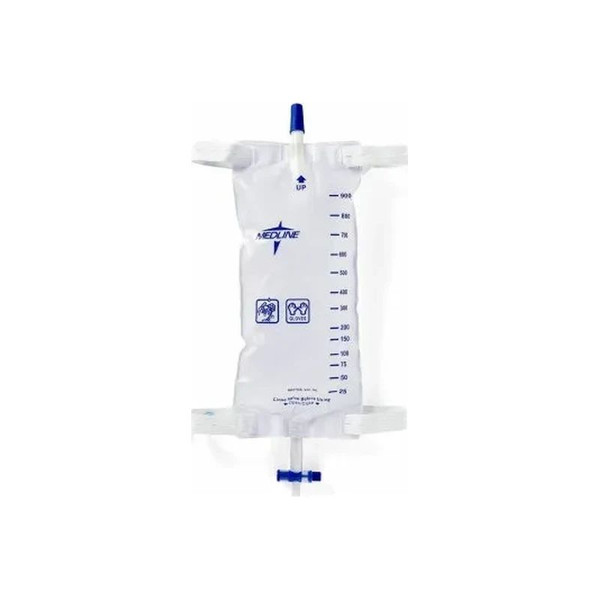 Medline - Dynd12588 - Industries Leg Bags With Comfort Strap, Fabric Back And Exclusive Slide - Tap Drainage Port 1100Ml, Large, Sterile Fluid Pathway